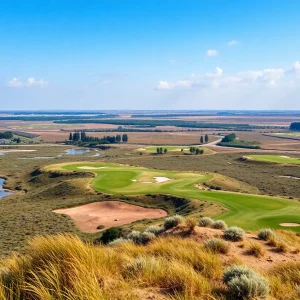 Scenic view of the new MacLeod Golf Course with unique holes and natural landscapes.
