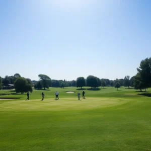 Scenic nine-hole golf course with greenery