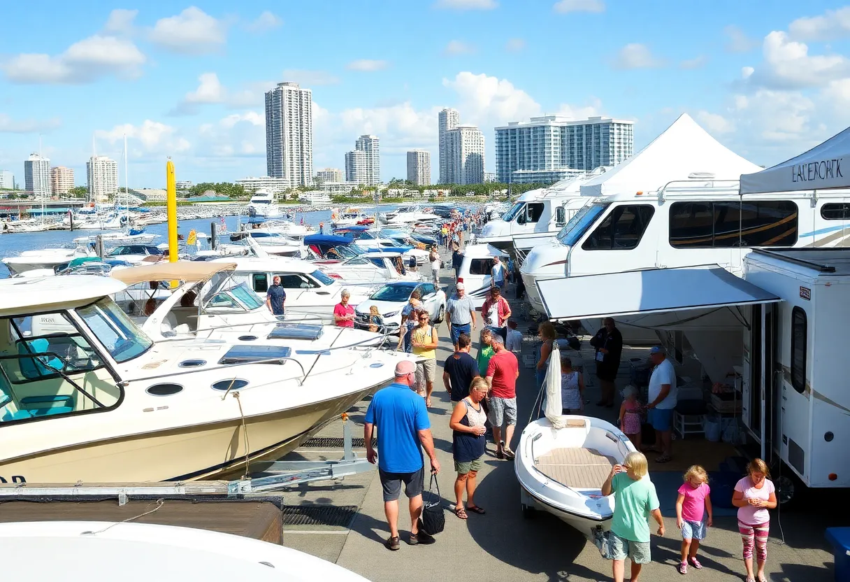 Families exploring the Outdoors Expo in Tampa, Florida