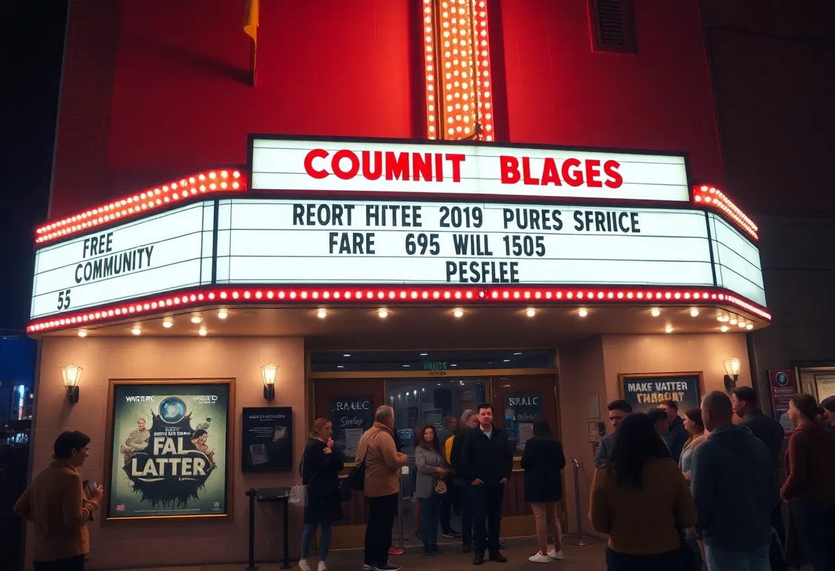 Community gathering outside Tampa Theatre for Nickel Boys screening
