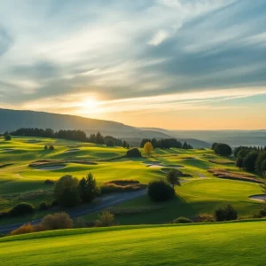 A beautiful golf course in Europe with green fairways and scenic views