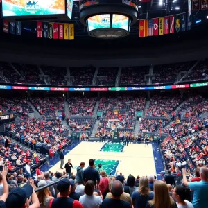 Fans cheering at the 2025 NCAA Women's Final Four in Tampa