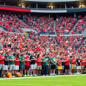 Fans cheering for Armwood High School football team at a game