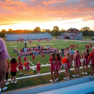 East Bay Indians Football game with fans and cheerleaders