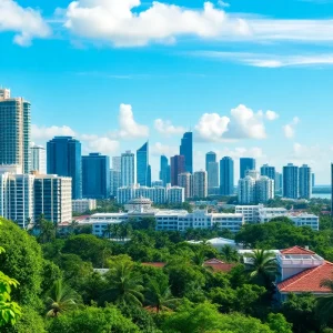 Miami Skyline with Healthcare Symbolism