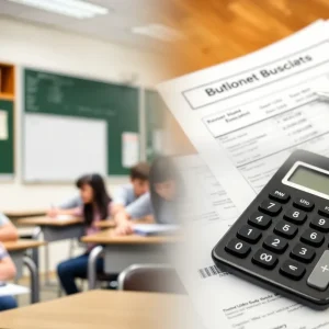 Students in a classroom setting dealing with budget cuts