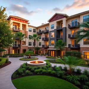 Exterior view of Amelia at Westshore luxury apartment community