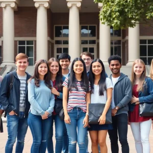 Diverse College Students at University