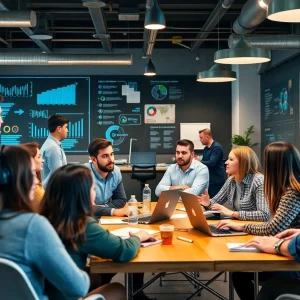 Entrepreneurs at Embarc Collective engaging in discussions