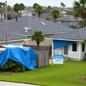 Hurricane damaged homes in Tampa Bay area
