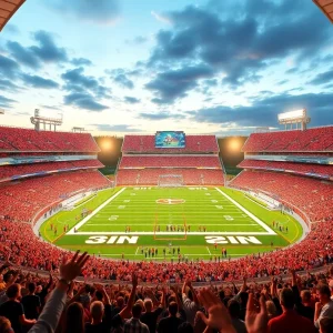 Architectural rendering of the new University of South Florida stadium