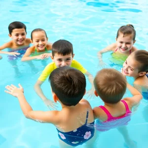 Children learning water safety at Watermelon Swim School