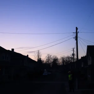 Utility workers restoring power in Citrus Park, Florida