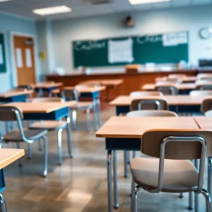 Image depicting a school classroom highlighting safety concerns.