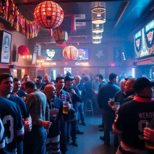 Hockey Fans at Local Bar