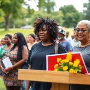 Community members celebrating Juneteenth in a park in Florida.