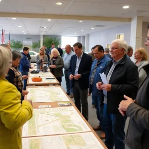 Residents engaging with project staff at the Lithia Pinecrest Road Open House.