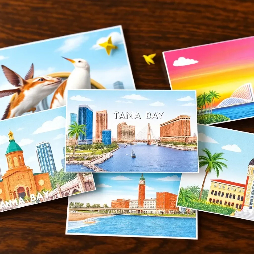 Collection of augmented reality postcards from Tampa Bay