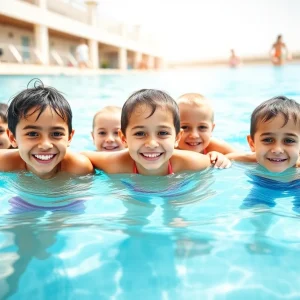Children Learning Swim Safety
