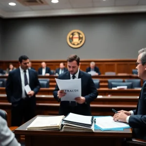 Courtroom Scene of Fraud Case