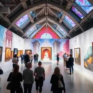 Art exhibition featuring contemporary works inspired by Gaudí