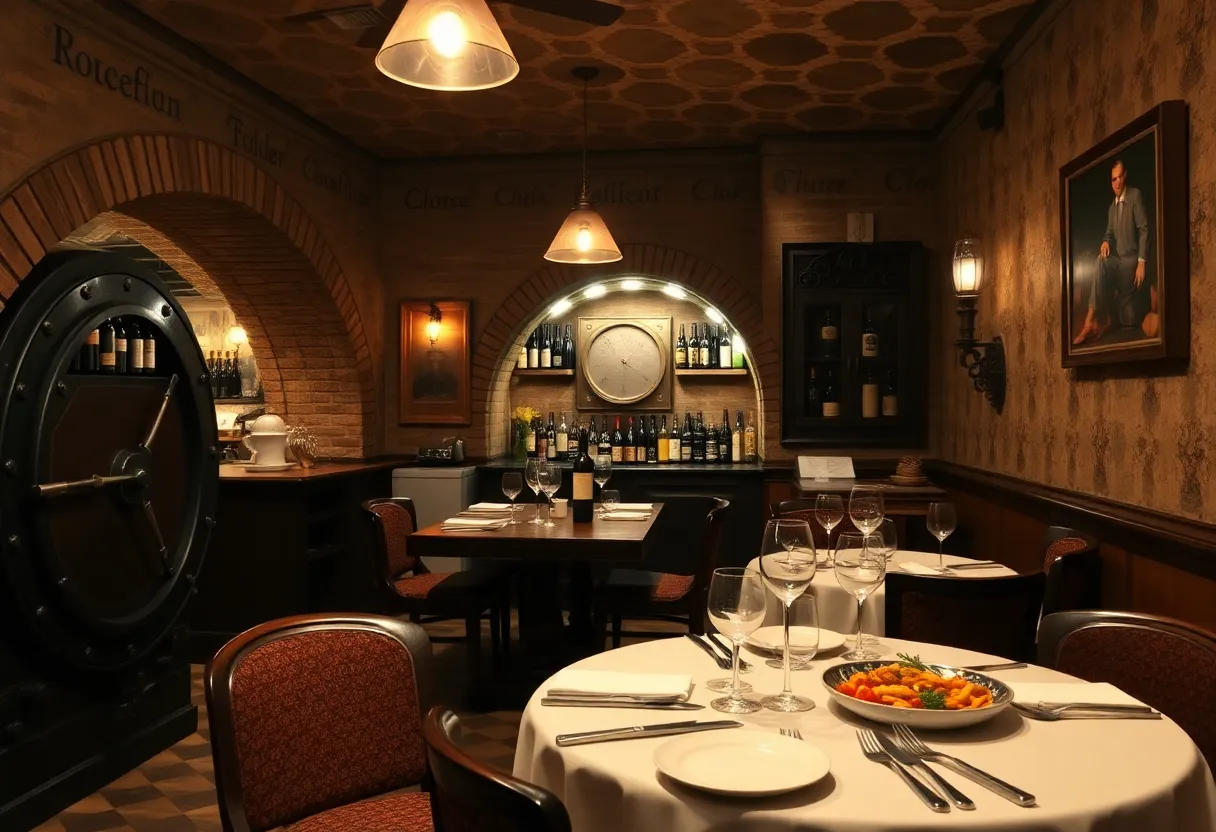 Interior of Bernini Innovative Italian Cuisine showing the dining area and wine cellar.