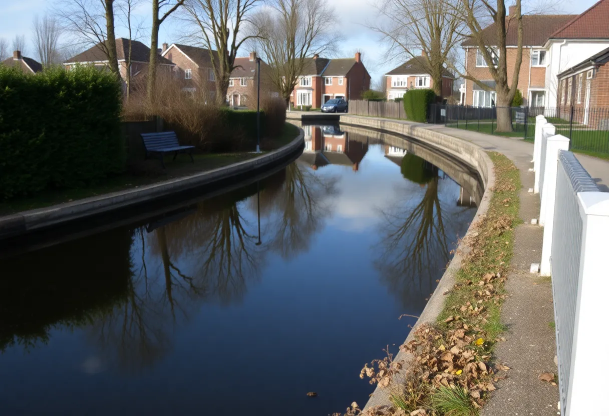Canal Scene Reflecting Mourning
