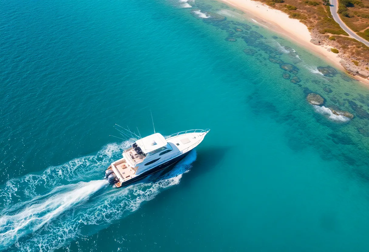 Charter Fishing Boat on Ocean
