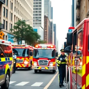 Police and firefighting equipment representing community safety