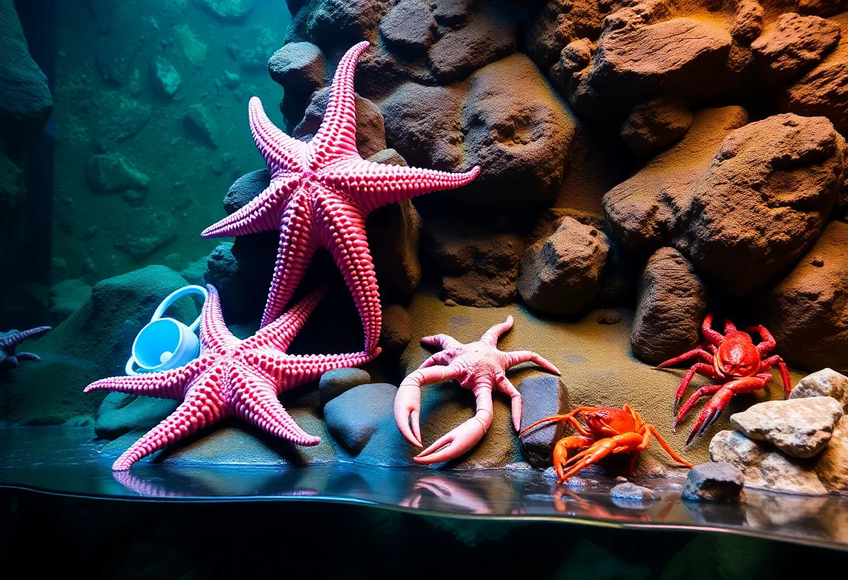 Cold-water tide pool with marine invertebrates at Florida Aquarium
