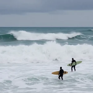 Stormy Ocean Waves During Hurricane Erin