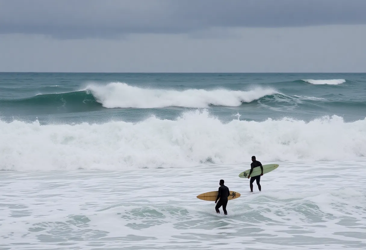Stormy Ocean Waves During Hurricane Erin