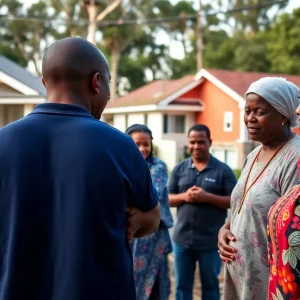 Community members gathering for a screening of the 'Rising: Surviving the Surge' documentary on Hurricane Ian