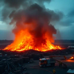Large fire at Liberty Recycle scrapyard in Tampa