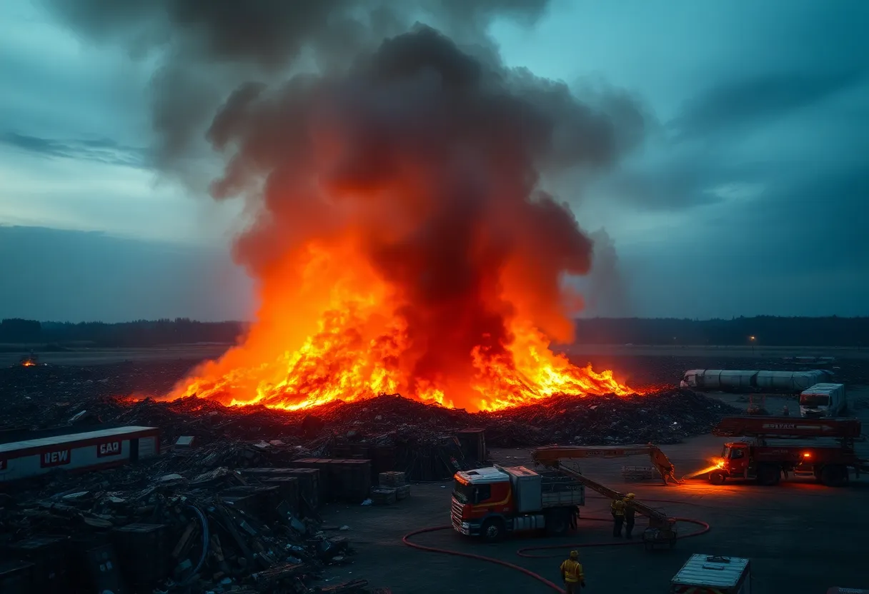 Large fire at Liberty Recycle scrapyard in Tampa