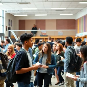 Students engaging in activities at a high school in Polk County