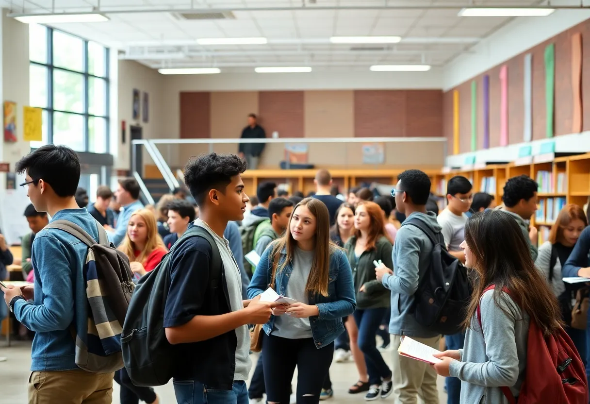 Students engaging in activities at a high school in Polk County