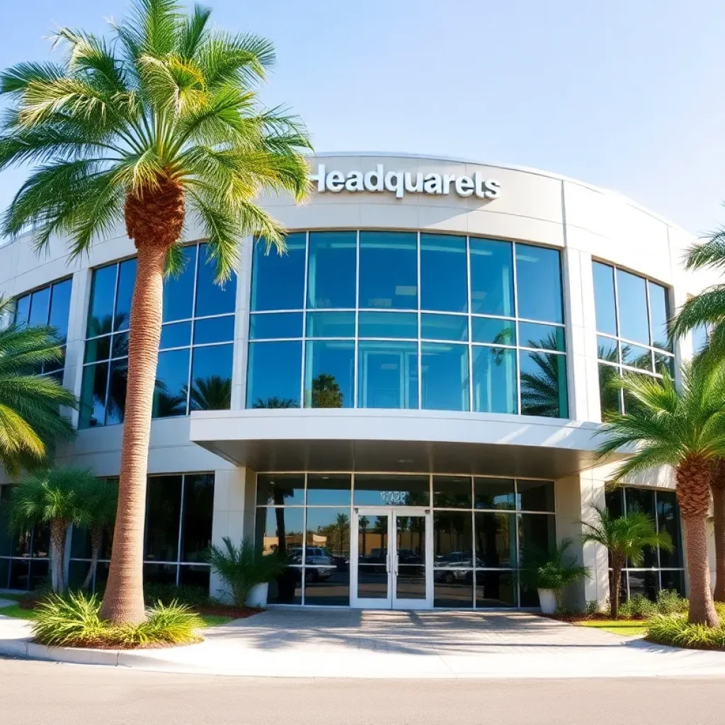 Exterior view of Spartan Contracting's new headquarters in Oldsmar, Florida