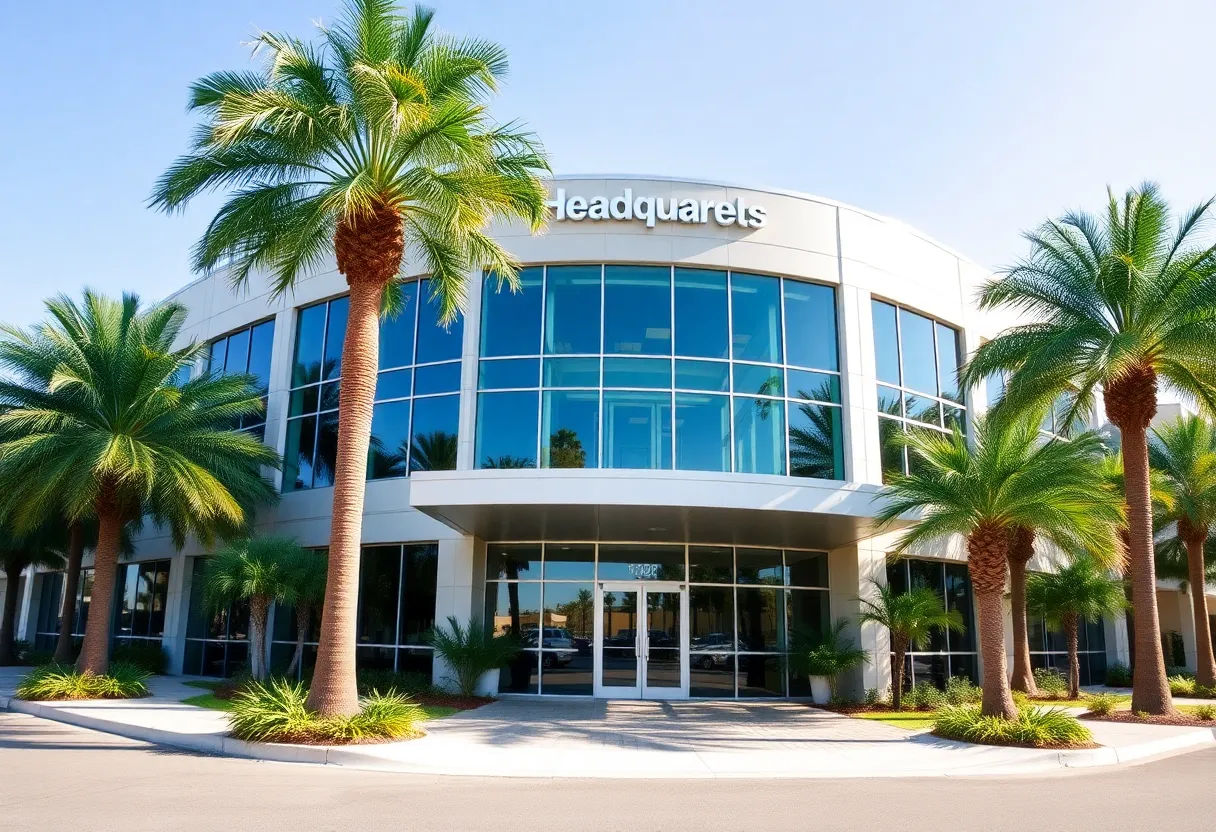 Exterior view of Spartan Contracting's new headquarters in Oldsmar, Florida