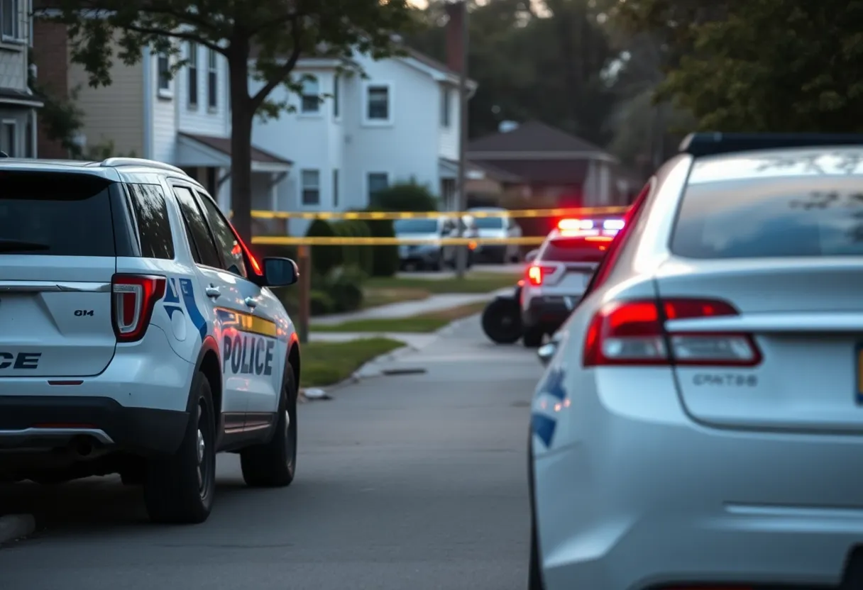 Police vehicles outside a residential area in Tampa