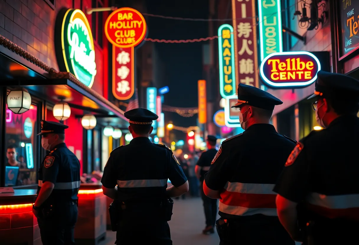 Police conducting an underage drinking operation in Tampa at night