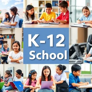 Collage of private K-12 schools in Tampa with students learning.