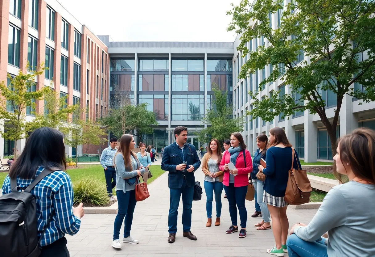 Students and faculty at the University of South Florida engaged in discussions on campus