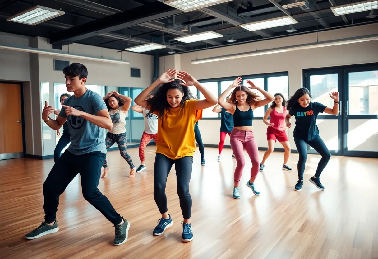 Hip hop dance class at the University of South Florida