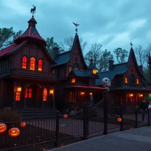 Spooky decorations at Busch Gardens Halloween event