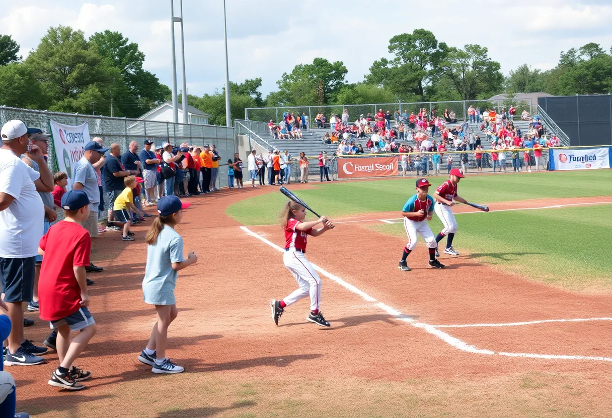 Youth baseball tournament in the community