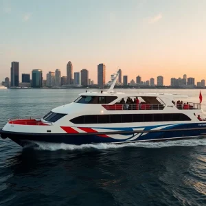 High-speed ferry on Tampa Bay connecting Tampa and St. Petersburg