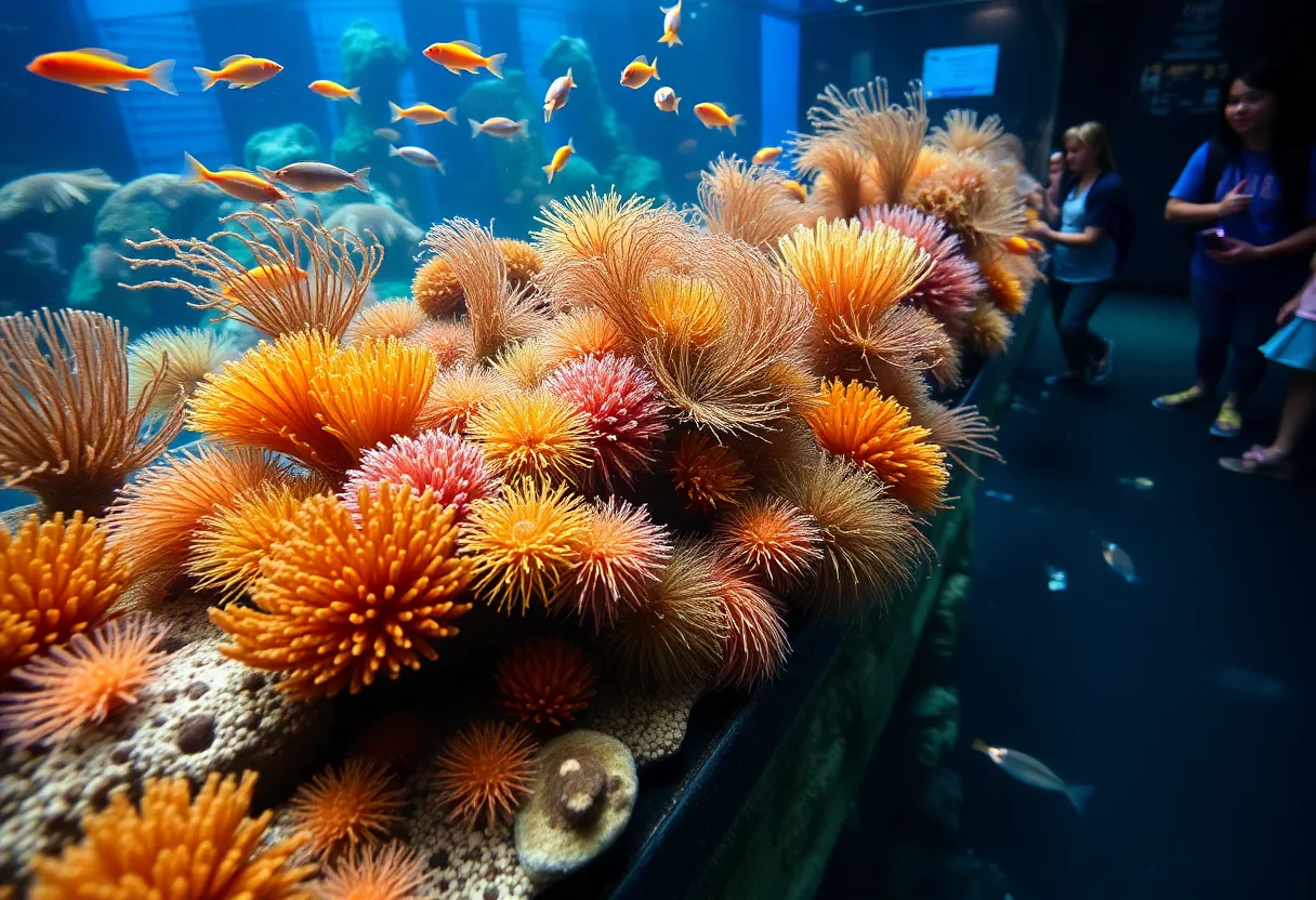 Visitors experiencing the Tide Pool Exhibit at the Florida Aquarium