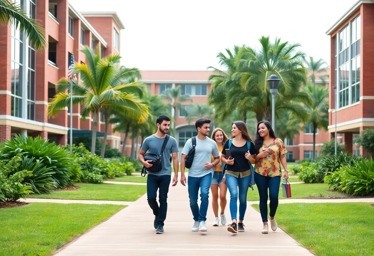 Students on a Florida university campus
