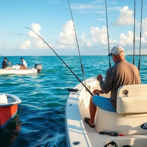 Anglers fishing for gag grouper in Clearwater's coastal waters